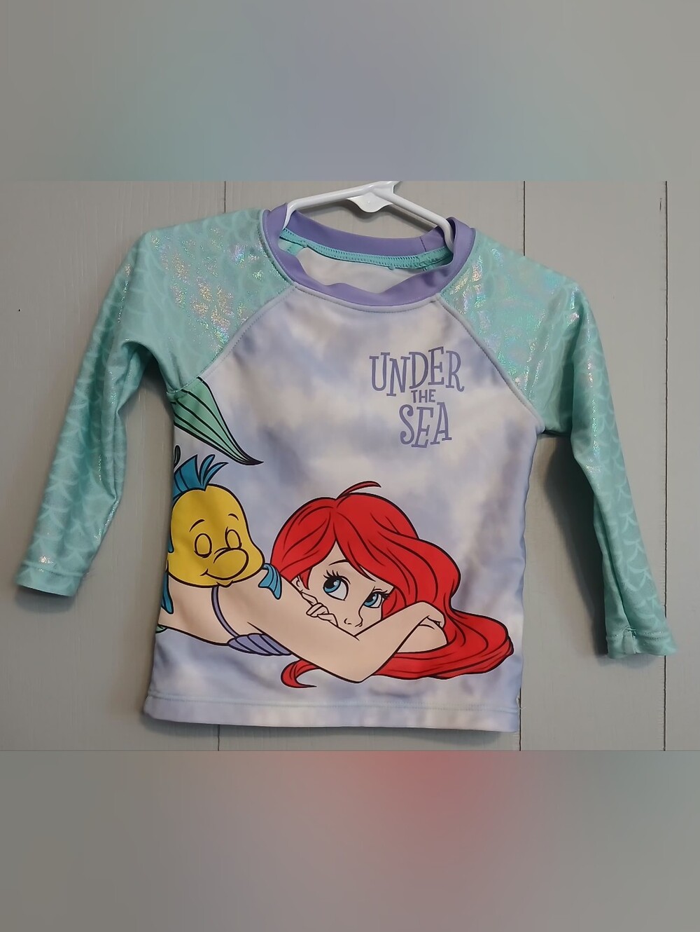 Disney The Little Mermaid Girls 18 Months Swim Rash Guard Top